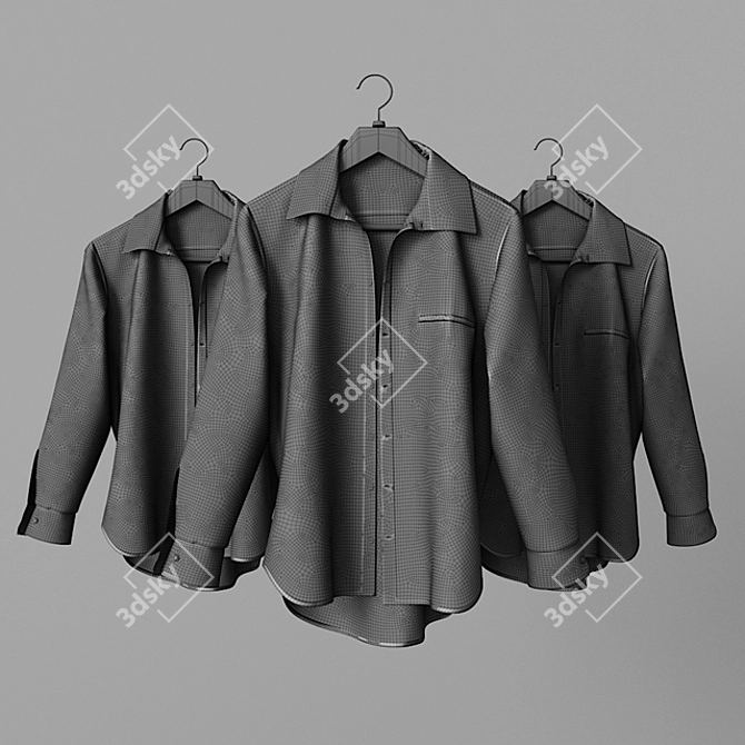 Stylish Male Shirt 3D model image 2