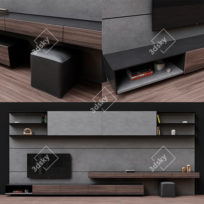 Zona 32 TV: Sleek and Spacious 3D model image 1