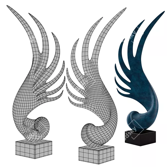 Bronze Ascent Modern Indoor Statue 3D model image 2