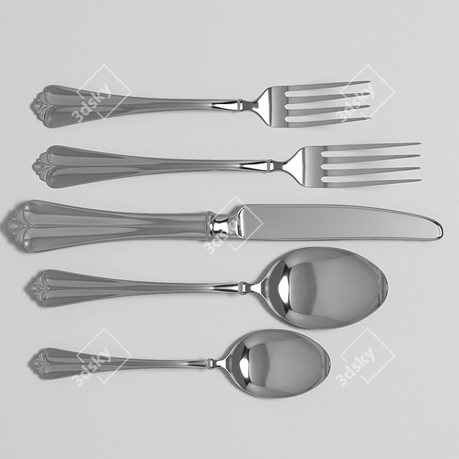 Elegant Oneida Tableware Set 3D model image 2