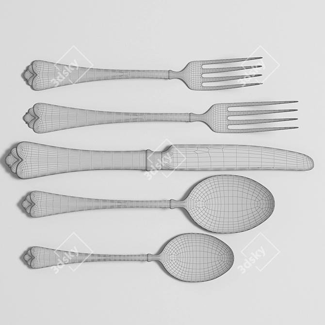 Elegant Oneida Tableware Set 3D model image 3