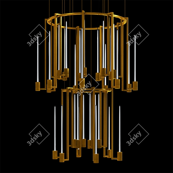 Title: Kalì Chandelier 2 Rings - Stylish Illumination 3D model image 1