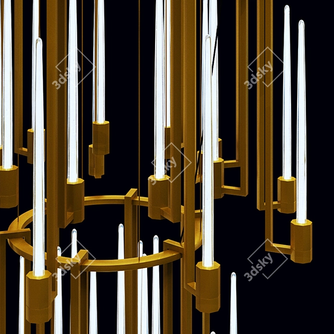 Title: Kalì Chandelier 2 Rings - Stylish Illumination 3D model image 2