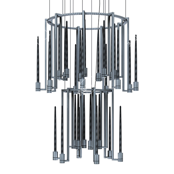 Title: Kalì Chandelier 2 Rings - Stylish Illumination 3D model image 3