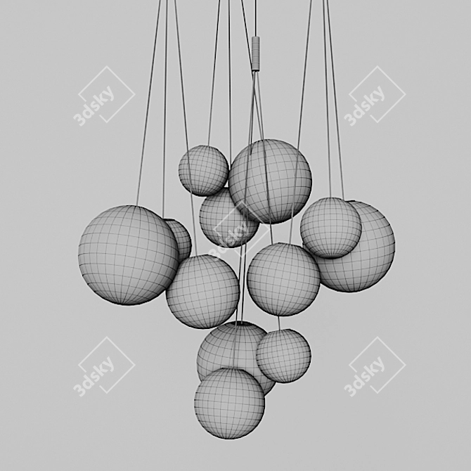 Clustered Brilliance Pendant 3D model image 3