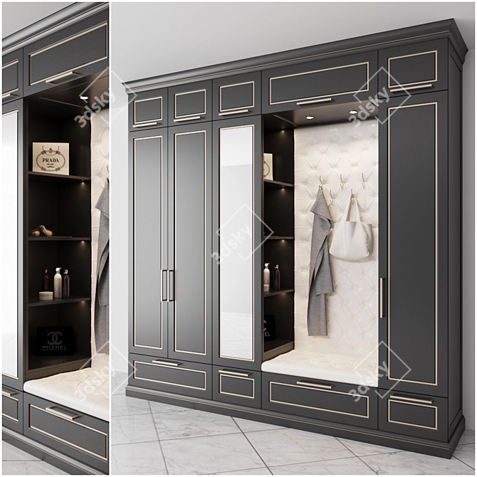 Hallway Furniture Set: Uniquely Designed & Functional 3D model image 1