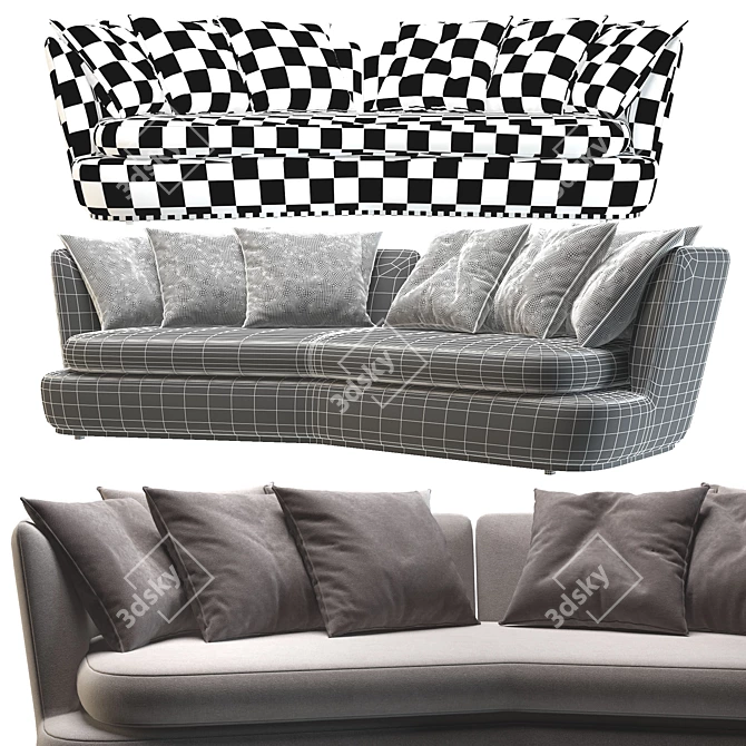 Luxurious Apollo Sofa by B&B Italia 3D model image 2