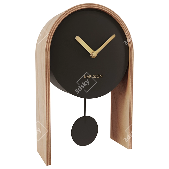 Modern Karlsson Black Pendulum Table Clock 3D model image 1