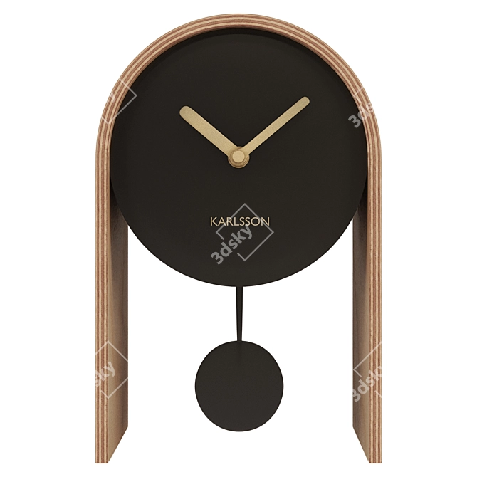 Modern Karlsson Black Pendulum Table Clock 3D model image 2