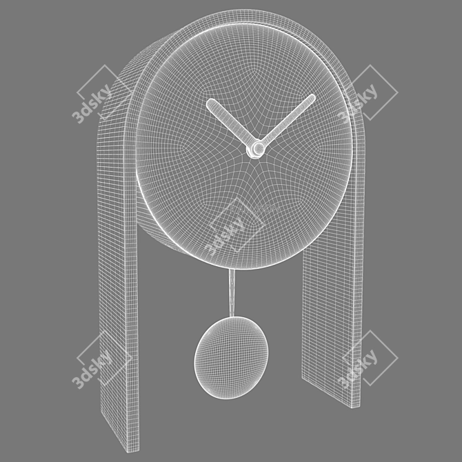 Modern Karlsson Black Pendulum Table Clock 3D model image 3