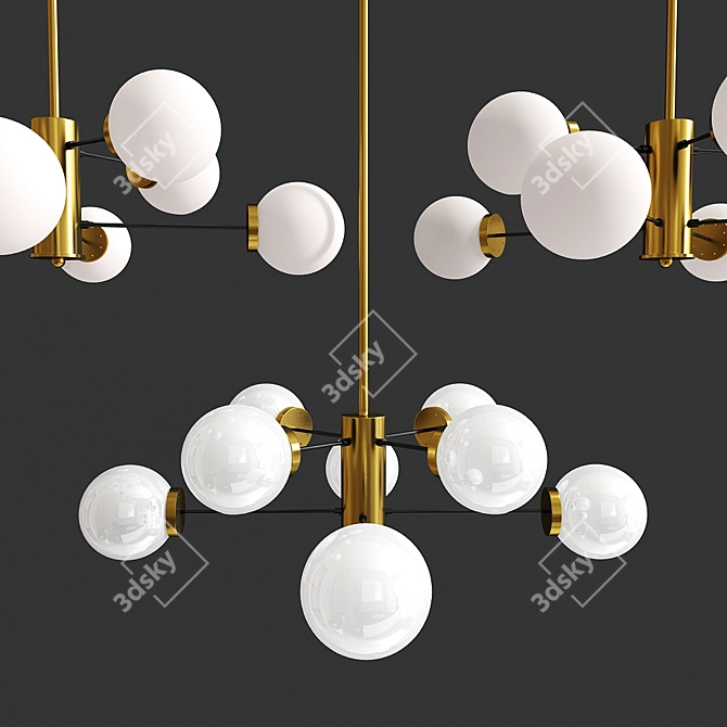 Modern 8-Light Sputnik Pendant 3D model image 1