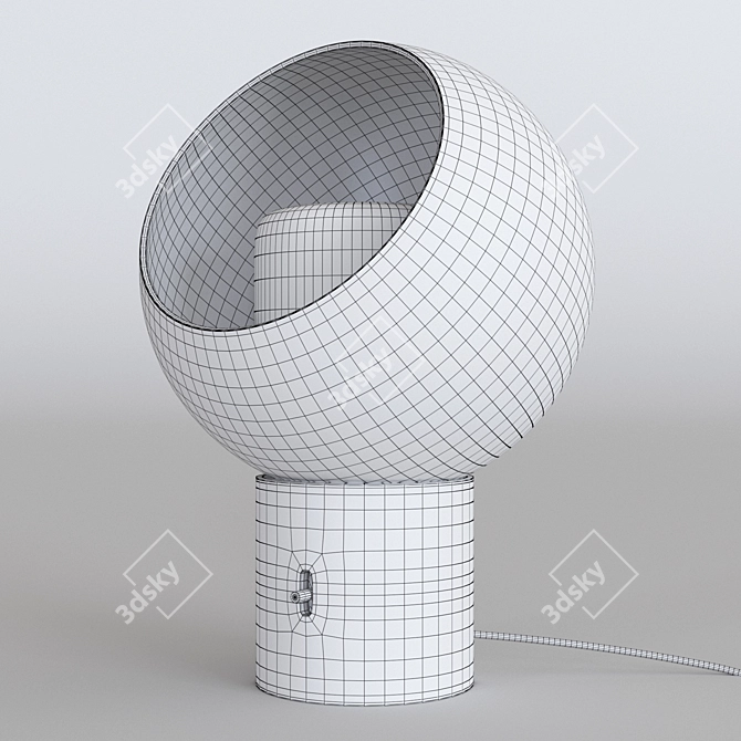 Scandinavian Marble Table Lamp 3D model image 2