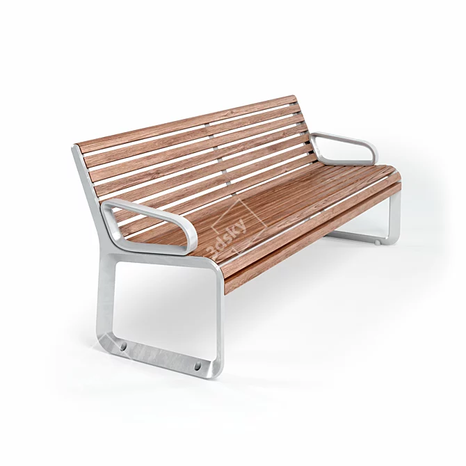 Modern Outdoor Bench Set - Portiqoa by Mmcite 3D model image 2