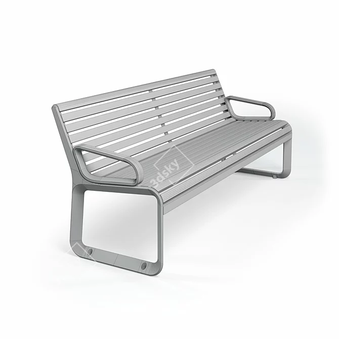 Modern Outdoor Bench Set - Portiqoa by Mmcite 3D model image 3