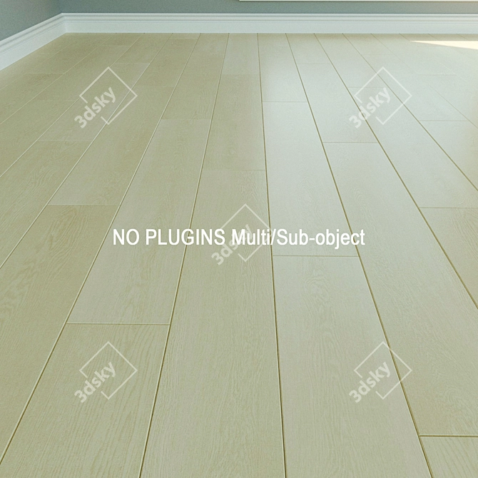 Natural Wood Laminate Parquet 3D model image 1