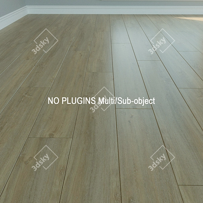 Natural Wood Laminate Flooring 3D model image 1