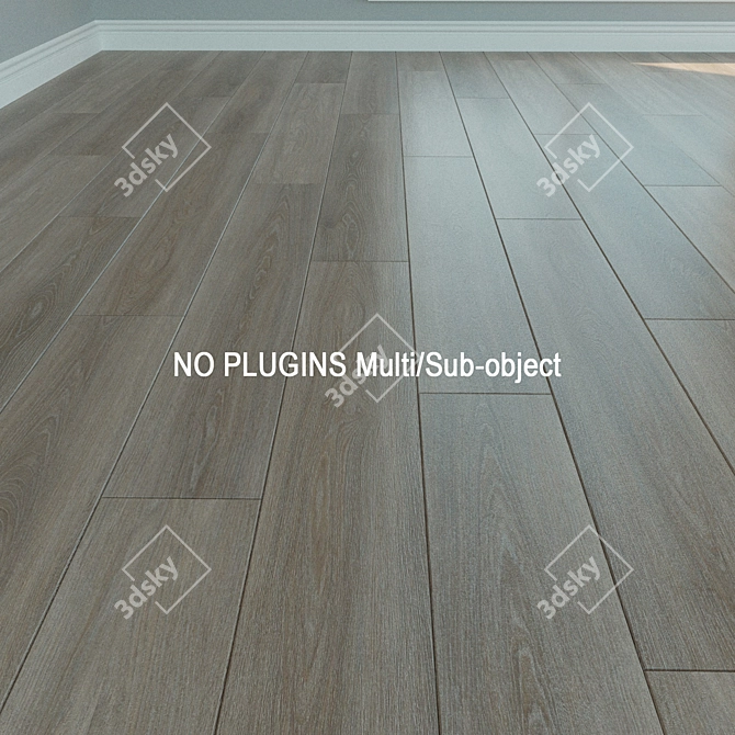 Natural Wood Laminate Flooring 3D model image 1