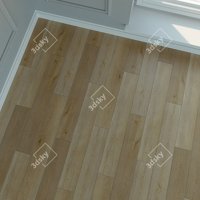 Natural Wood Laminate Flooring 3D model image 3