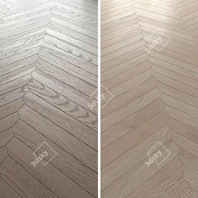 Golden Leaf Chevron Parquet 3D model image 1