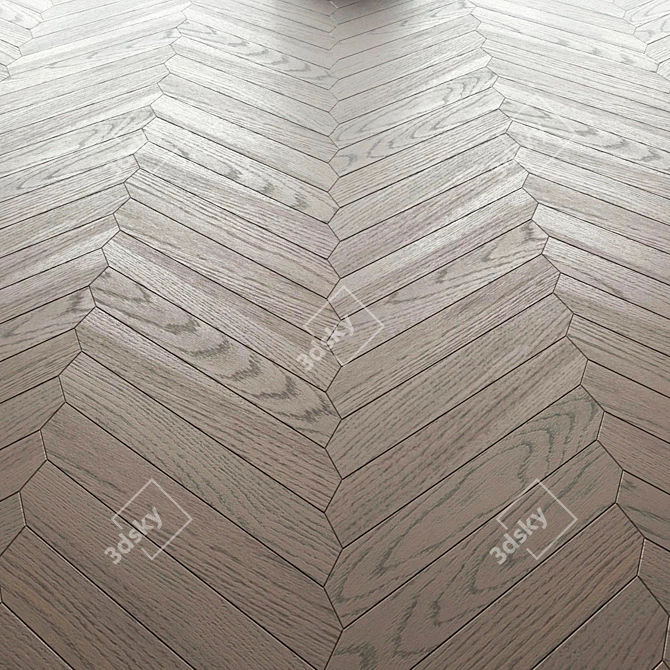 Golden Leaf Chevron Parquet 3D model image 2