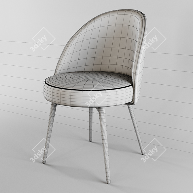 Luxury Roche Velvet Dining Chairs 3D model image 3