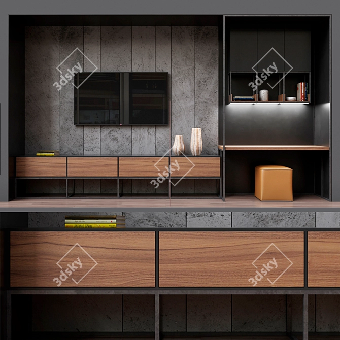 Sleek TV Zona 34 - Spacious Entertainment Center 3D model image 1