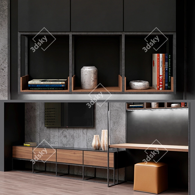 Sleek TV Zona 34 - Spacious Entertainment Center 3D model image 2