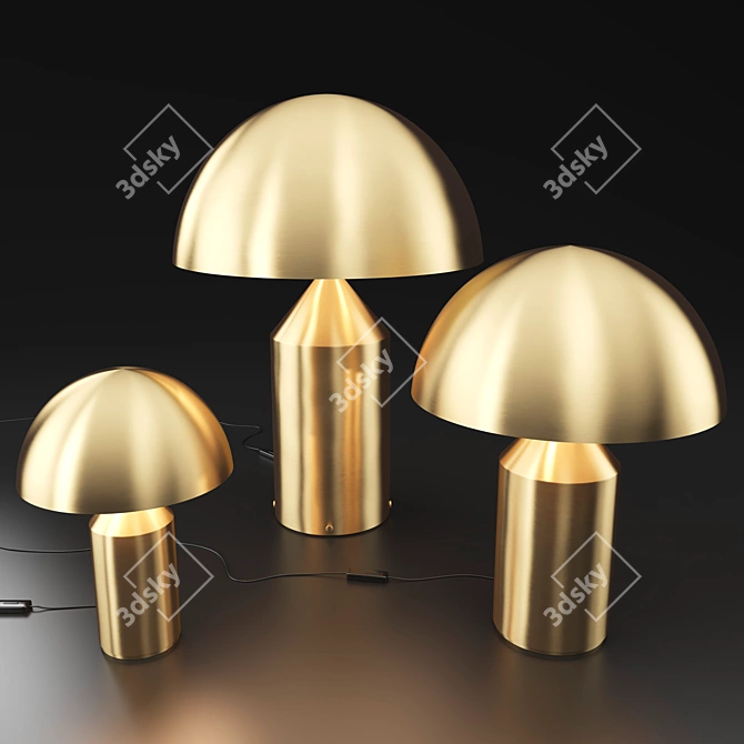 Iconic Atollo Metal & Glass Lighting 3D model image 1