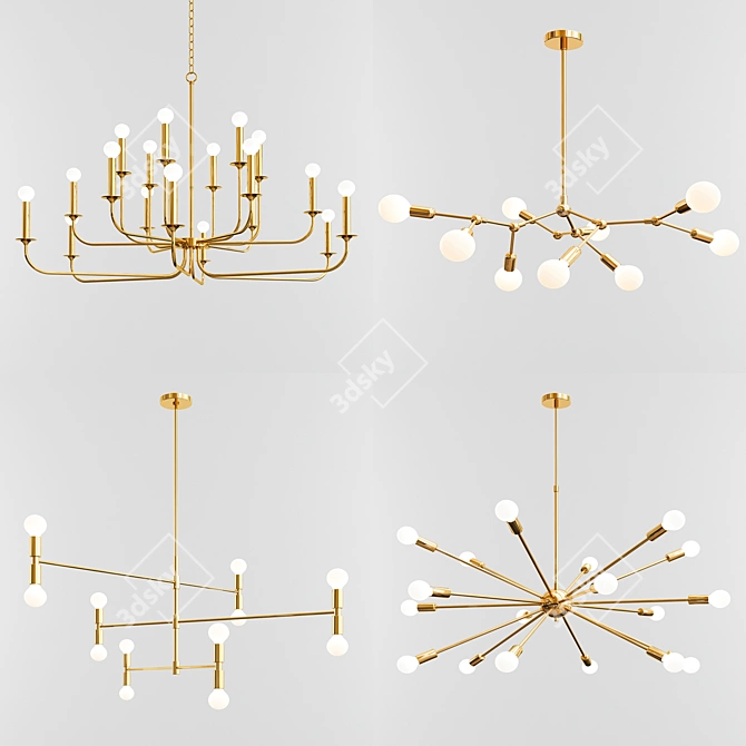 Modern Chandeliers: Exclusive Collection 3D model image 1