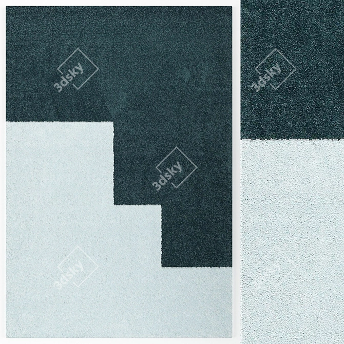 Modern Gray Carpet - 195cm x 133cm 3D model image 1