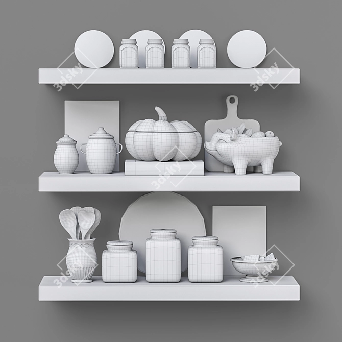 Kitchen Shelf Set: Organize with Ease 3D model image 3