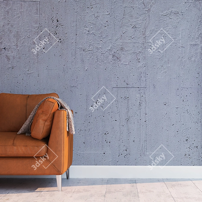 Seamless Concrete Wall Texture 3D model image 2