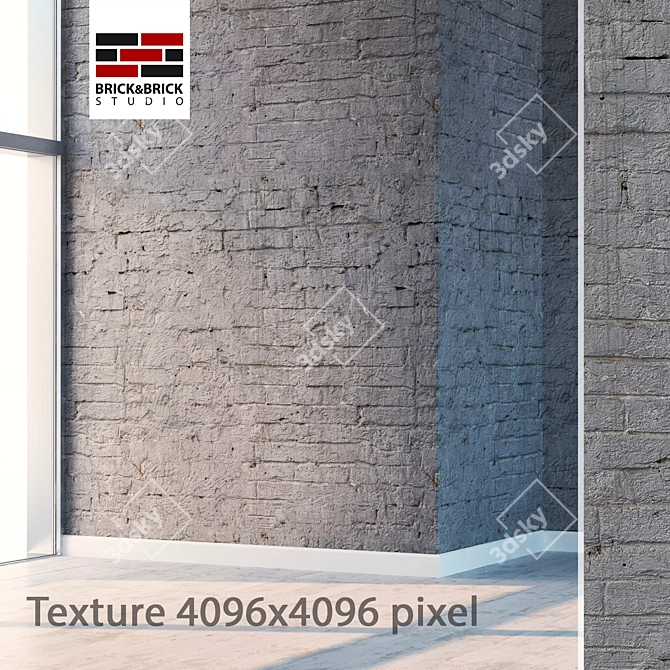 Seamless Detailed Brick Wall 3D model image 1