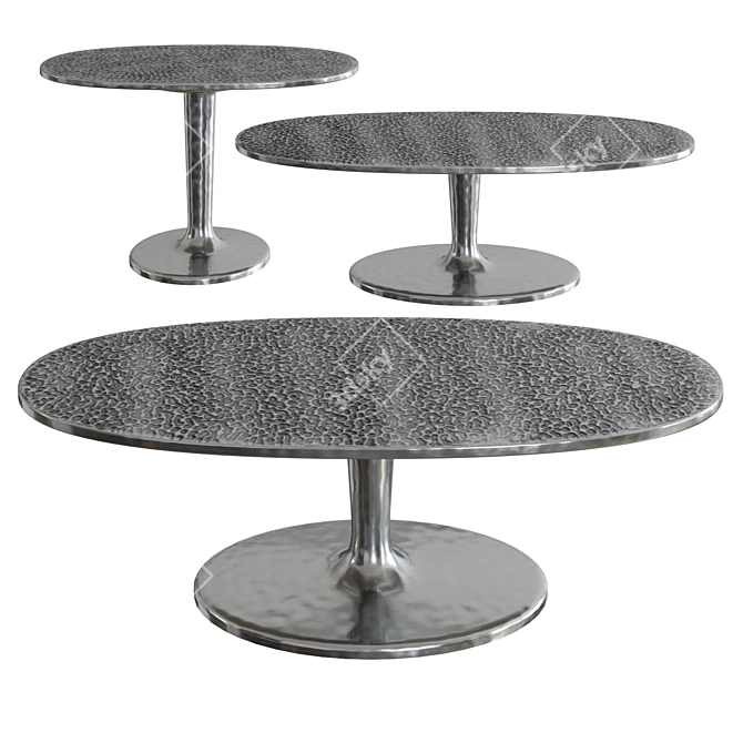 Elegant Aluminum Coffee Tables 3D model image 1