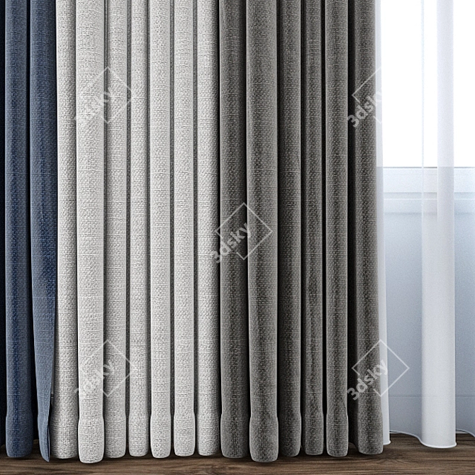 Elegant Curtain Model: Highly Detailed 3D model image 2