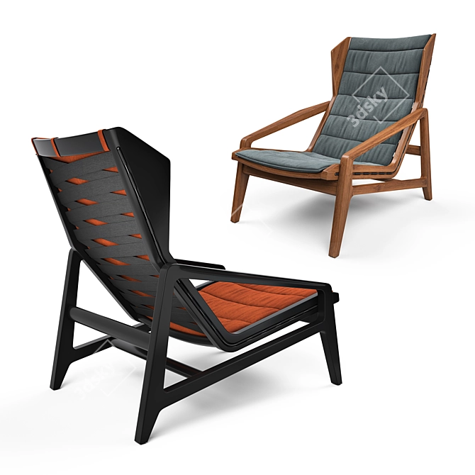 Modern Designer Molteni&C D.156.3 Chair 3D model image 1