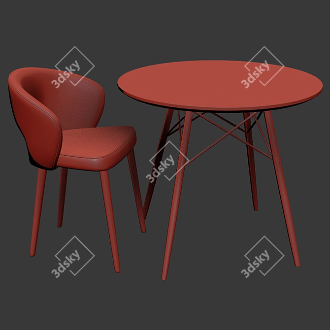 Elegant Dining Chair Set 3D model image 3