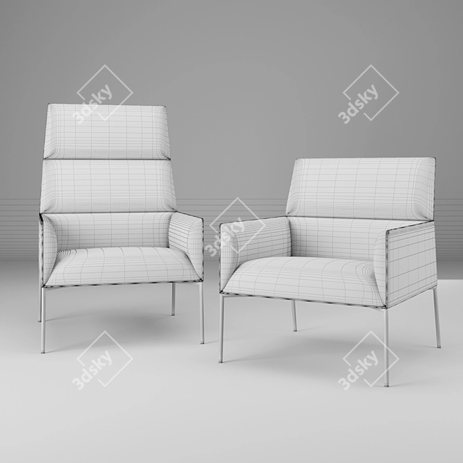 Elegant Chic Air Armchair 3D model image 3