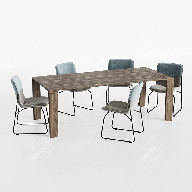 Elegant Dining Set: Ditte Chair, Yama Table & More 3D model image 2