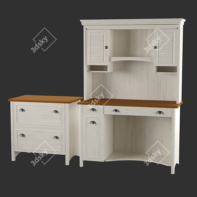 Modern Office Desk Suite 3D model image 1