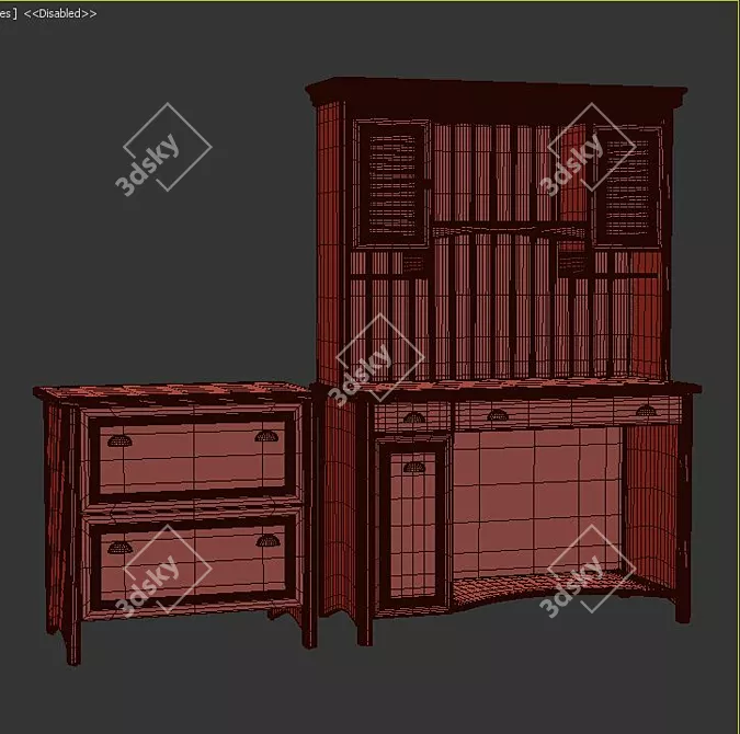 Modern Office Desk Suite 3D model image 3