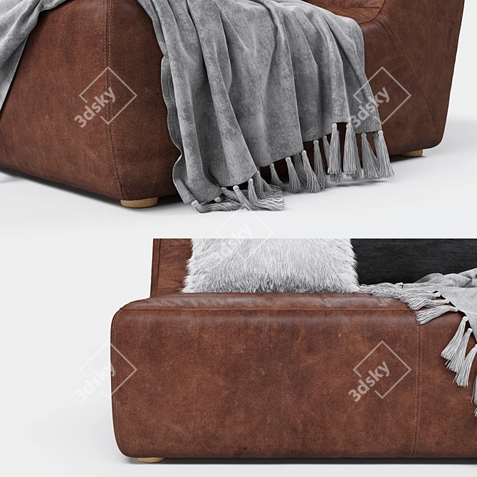 Luxurious Chelsea Leather Sofa 3D model image 2