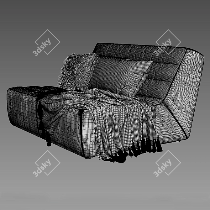 Luxurious Chelsea Leather Sofa 3D model image 3