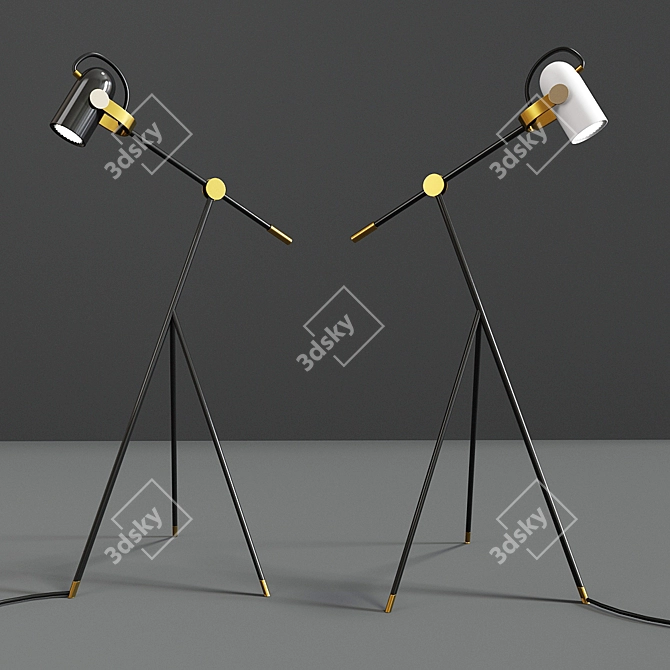Carronade Adjustable Floor Lamp 3D model image 1
