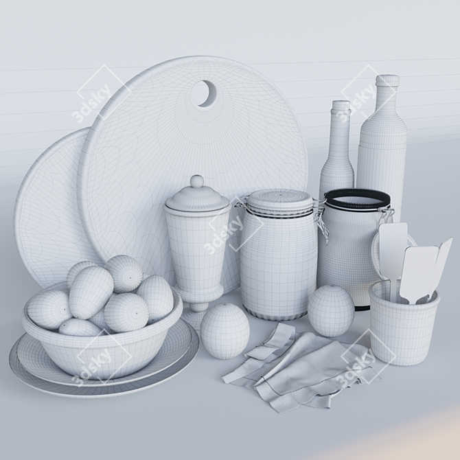 Modern Kitchen Accessory Set - V-Ray, Corona render, FBX 3D model image 3