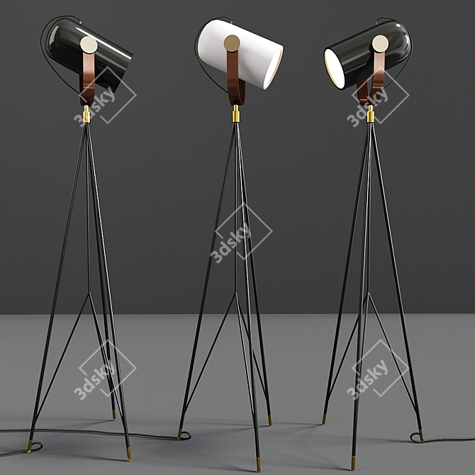 Sleek Carronade 360M Floor Lamp 3D model image 1