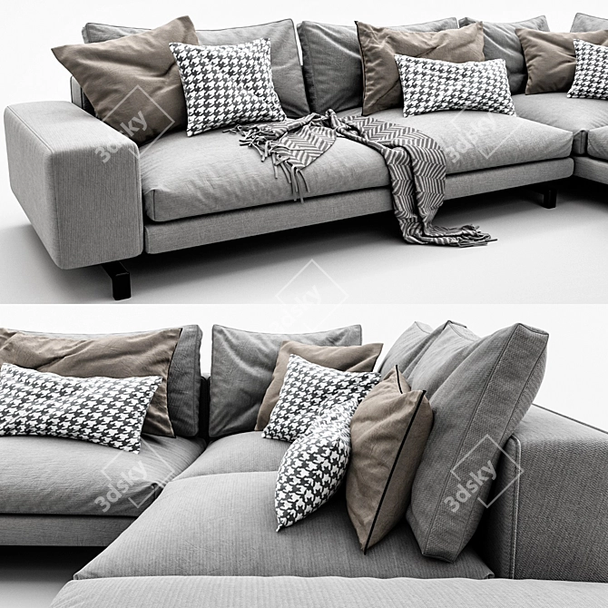 Minotti Sherman Corner Sofa 3D model image 2