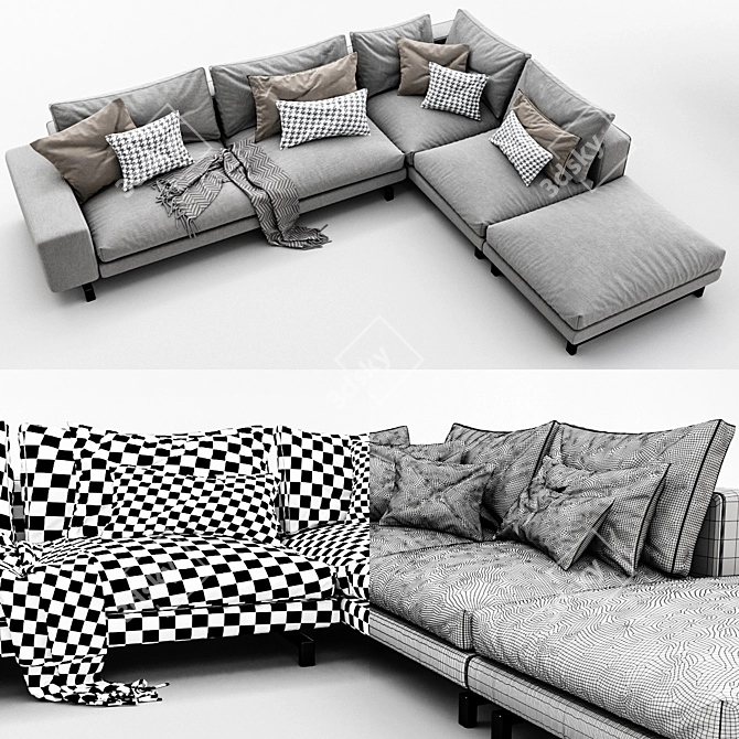 Minotti Sherman Corner Sofa 3D model image 3