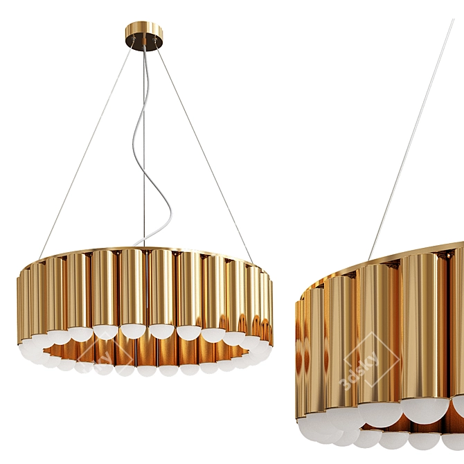 Golden Carousel Chandelier 3D model image 1