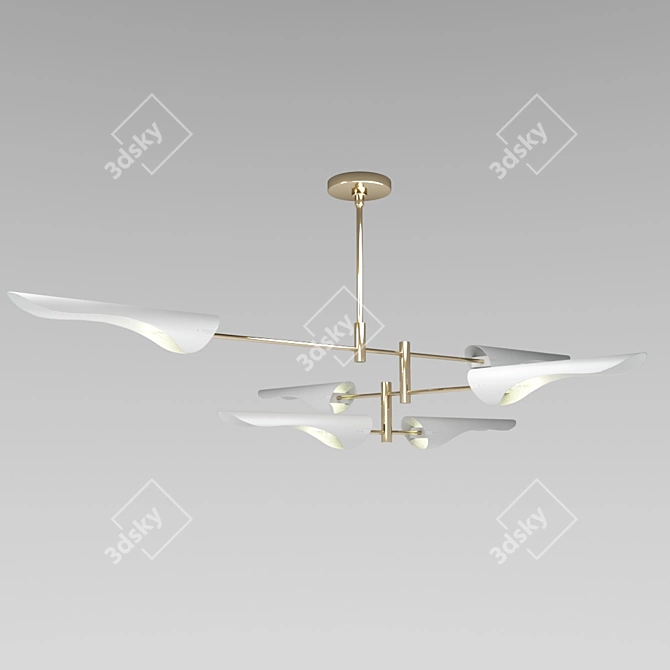 Modern Beam White Pendant Light 3D model image 1